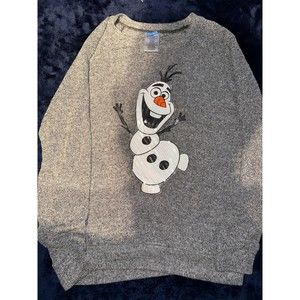 Disney Olaf sequin sweater sz Large grey Light Weight
